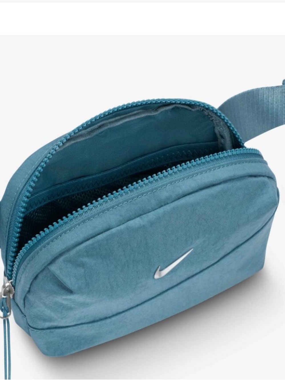 Nike Blue Crossbody Belt Bag with Silver Swoosh
